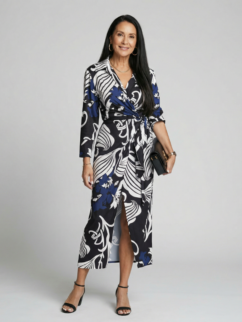 Sabnia | Relaxed Wrap Midi Dress