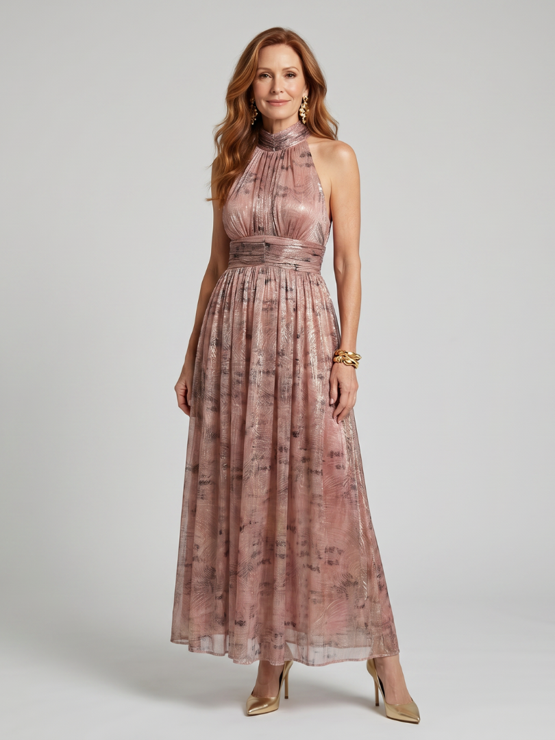 Fleurina | Textured Finish Sleeveless Midi Dress