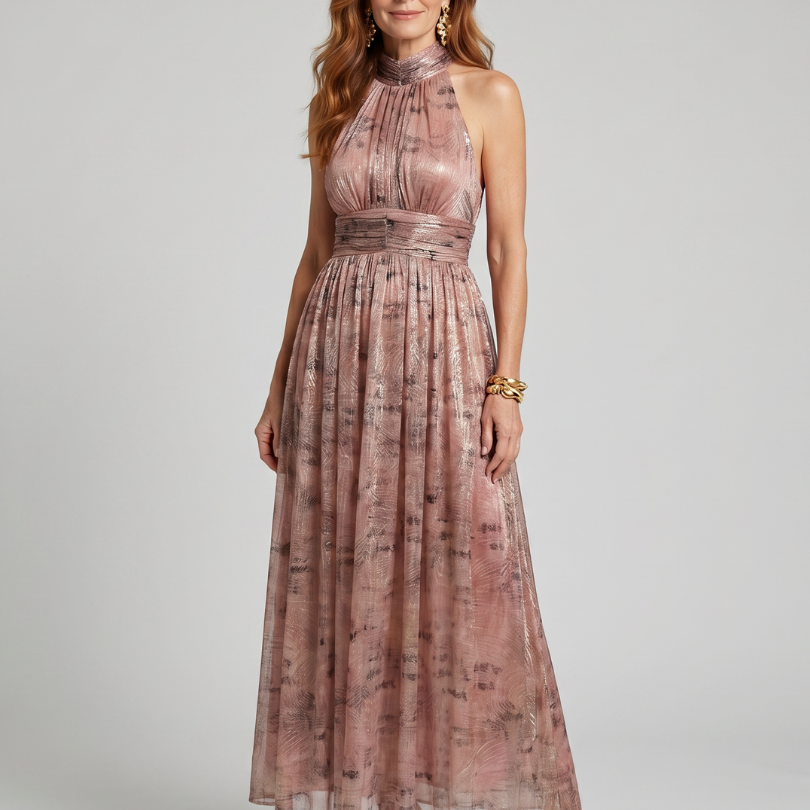 Fleurina | Textured Finish Sleeveless Midi Dress