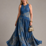 Tovassa | Sleeveless Printed Bodice And Flowing Maxi Skirt Set