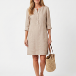 Haletta | Button Front Sleeve Knee Length Dress