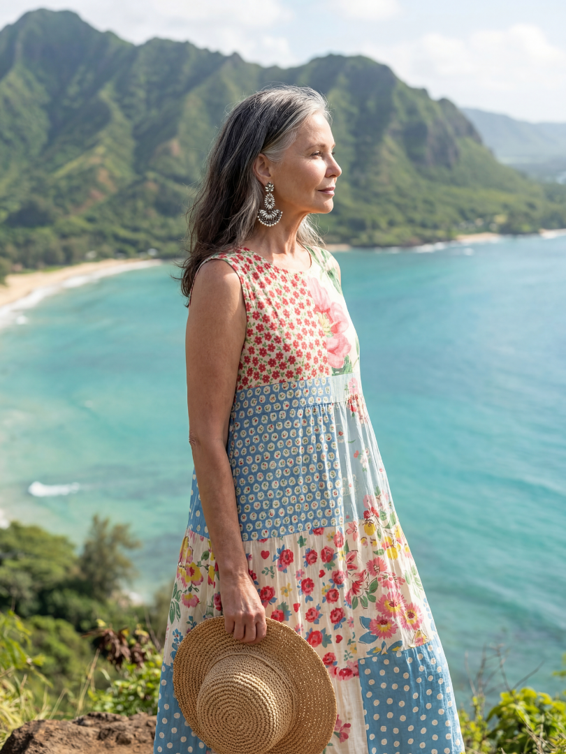 Briala | Coastal Floral Midi Dress