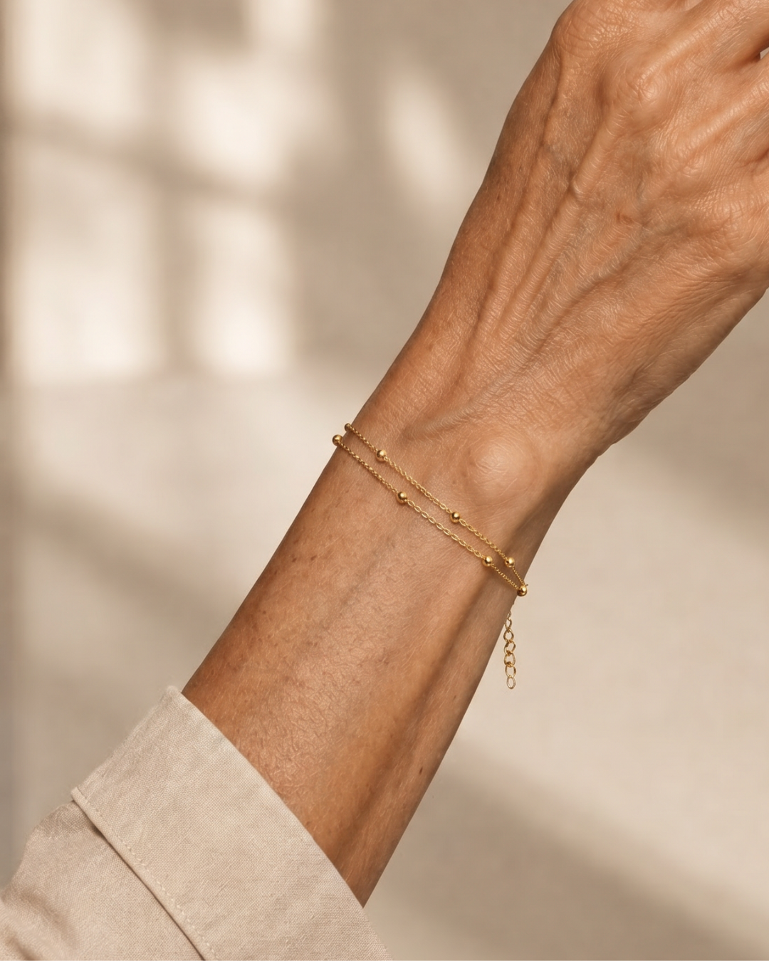 Renlia | Beaded Double Chain Anklet