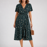 Dahrina | Floral Wrap Tie Midi Dress