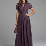 Valssa | Gathered Waist Keyhole Maxi Dress