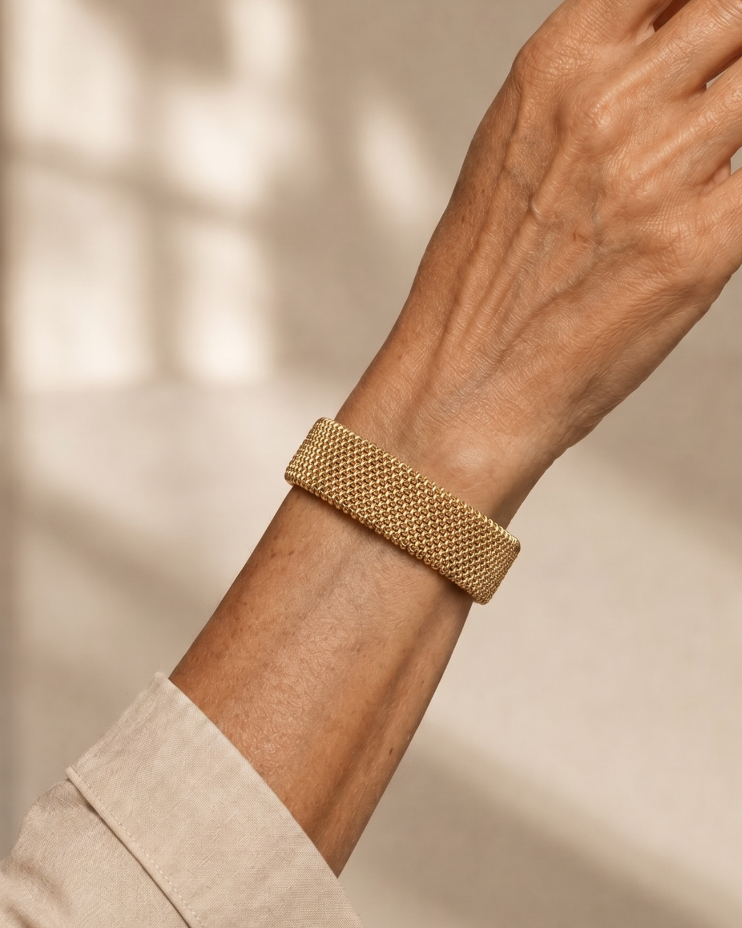 Serwyn | Woven Mesh Open Cuff Bracelet