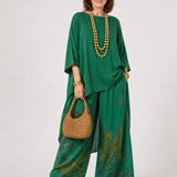 Renssa | High Low Tunic And Wide Leg Pant Set