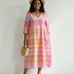 Perwynne | Easy Drape Stripe Midi Dress