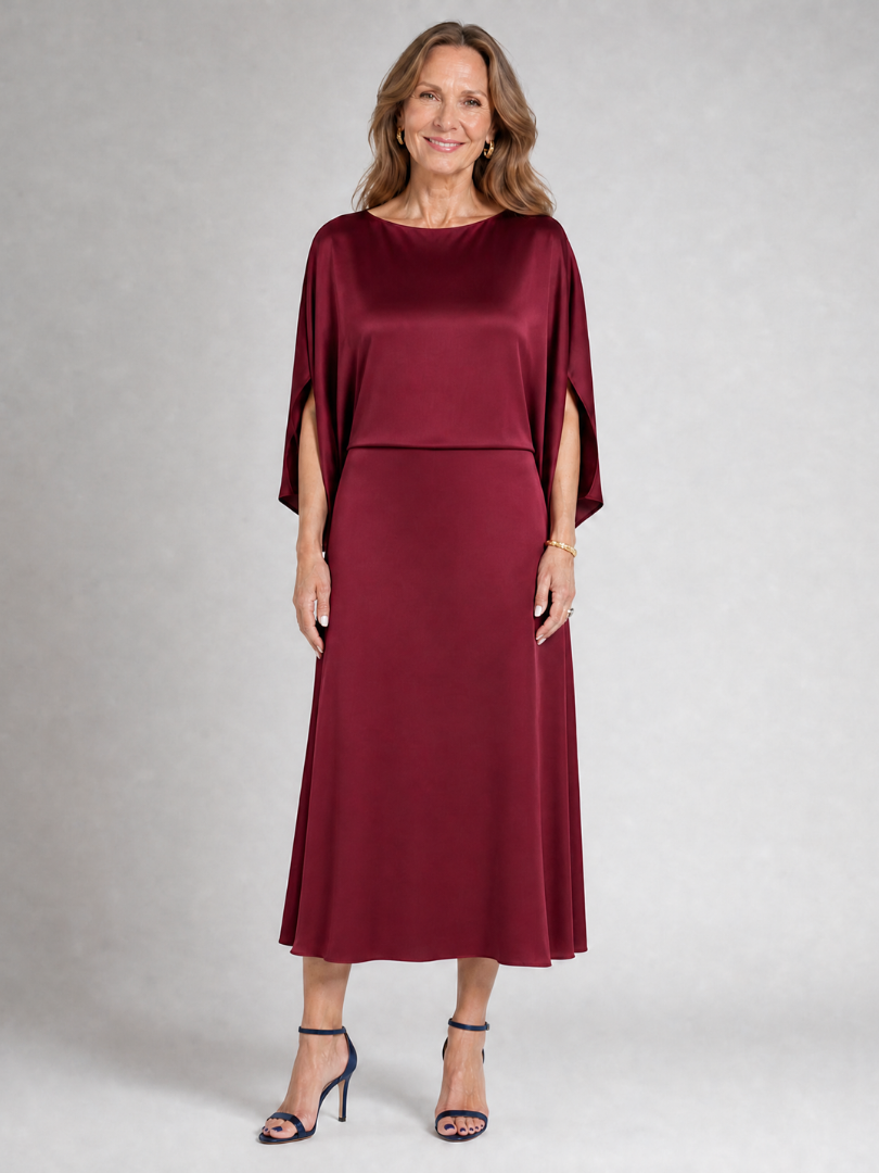 Dorine | Draped Overlay Midi Dress