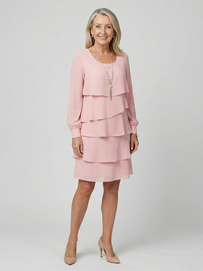 Liana | Clean Layered Knee Length Dress