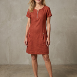 Callabelle | Zip Neck Pocket Detail Knee Length Dress