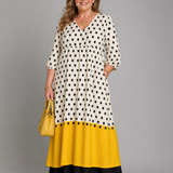 Cellora | Polka Dot Color Block Everyday Midi Dress
