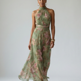 Dahwyn | Gathered Halter Midi Dress