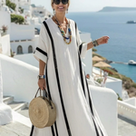 Larbelle | Short Sleeve Color Block Striped Maxi Dress