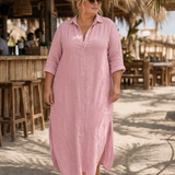 Verenathea | Button Front Collared Relaxed Midi Dress
