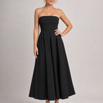 Permae | Strapless Structured Bodice Midi Dress