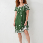 Gretala | Short Sleeve Floral Border Mini Dress