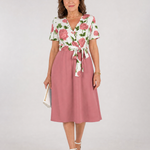 Valwen | Floral Tie Waist Midi Dress