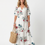 Suriwen | Scattered Floral Tassel Tie Midi Dress