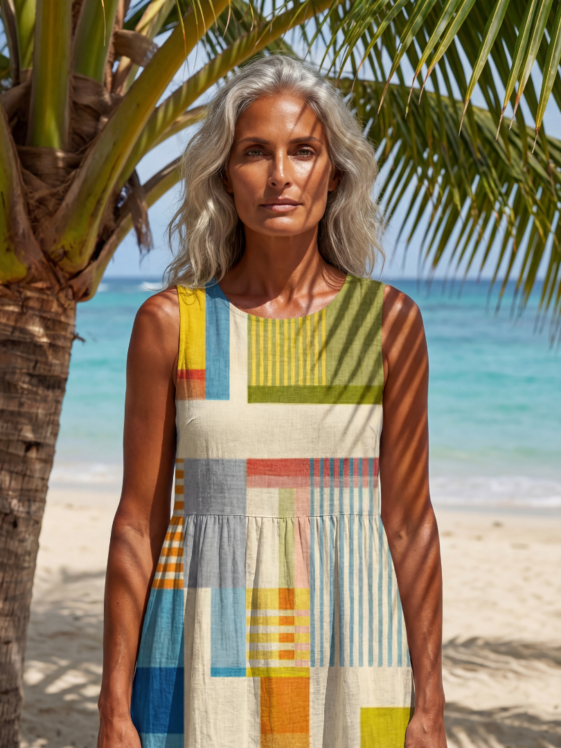 Faemarie | Painted Block Midi Dress