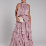 Tamsinmae | Halter Neck Ruffle Tiered Maxi Dress