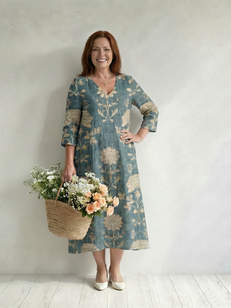 Lara | Gentle Shape Floral Midi Dress