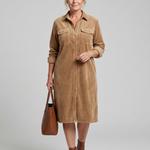 Kalney | Long Sleeve Patch Pockets Midi Dress