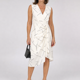 Romila | Sleeveless Printed Wrap Knee Length Dress