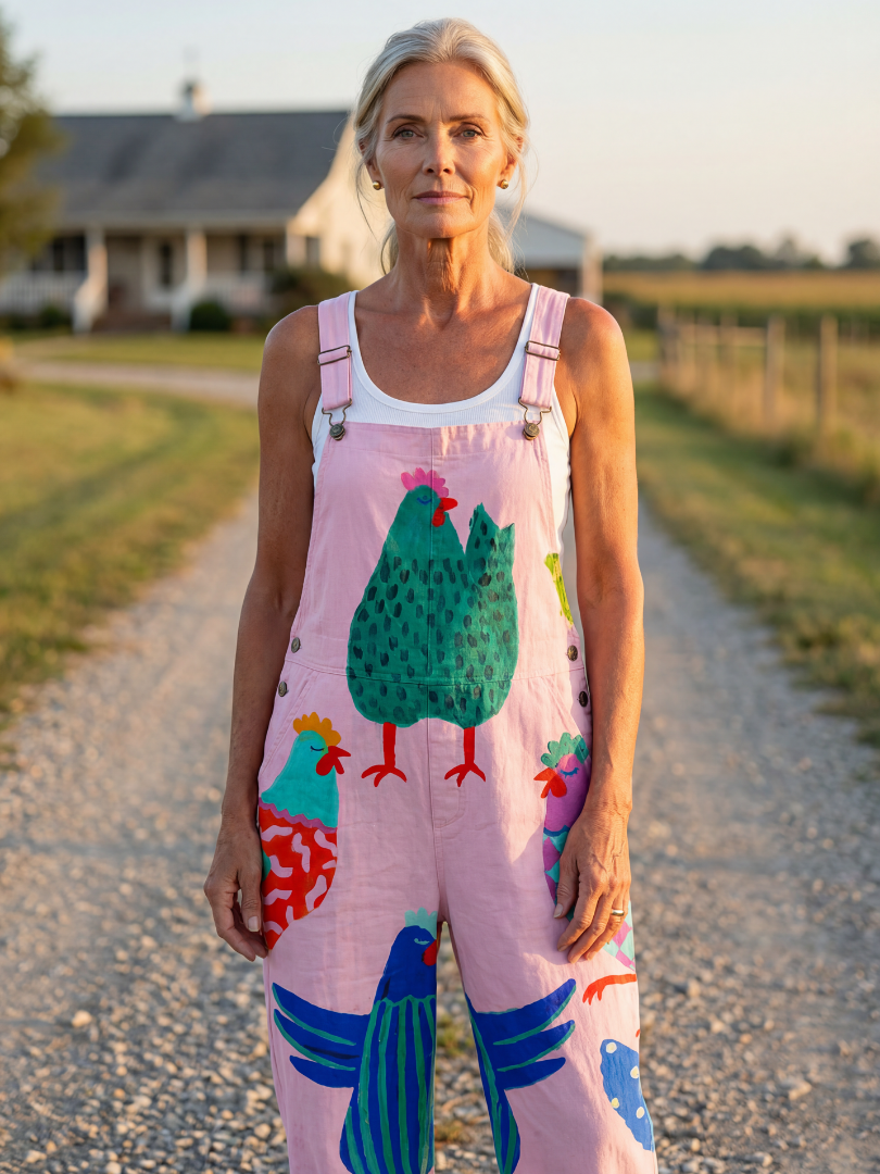 Suriney | Hen Motif Jumpsuit