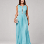 Tovala | Pleated Sleeveless Keyhole Neck Maxi Dress