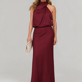Taliana | Sleeveless Draped Neck Midi Dress