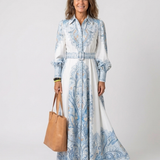 Versette | High Neck Printed Long Sleeve Maxi Dress