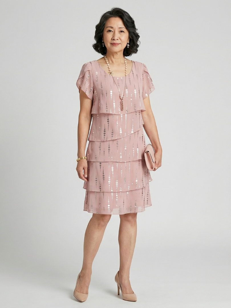 Hilawynne | Poised Dot Line Knee Length Dress