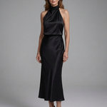 Veramarie | Halter Draped Midi Dress