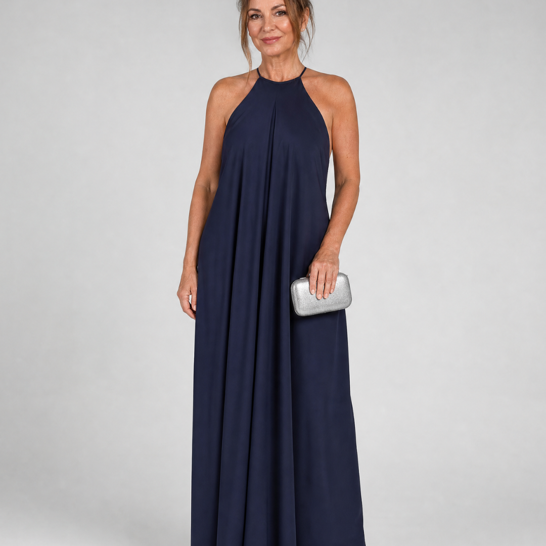 Velbelle | Sleeveless Soft Neck Flowing Maxi Dress