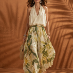 Mirandra | Halter Neck Blouse Floral Wide Leg Set