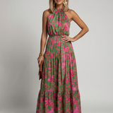 Solla | Draped Halter Midi Dress
