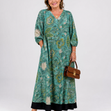 Corania | Botanical Vine Print Relaxed Pocket Midi Dress