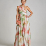 Linnla | Watercolor One Shoulder Flowing Maxi Dress