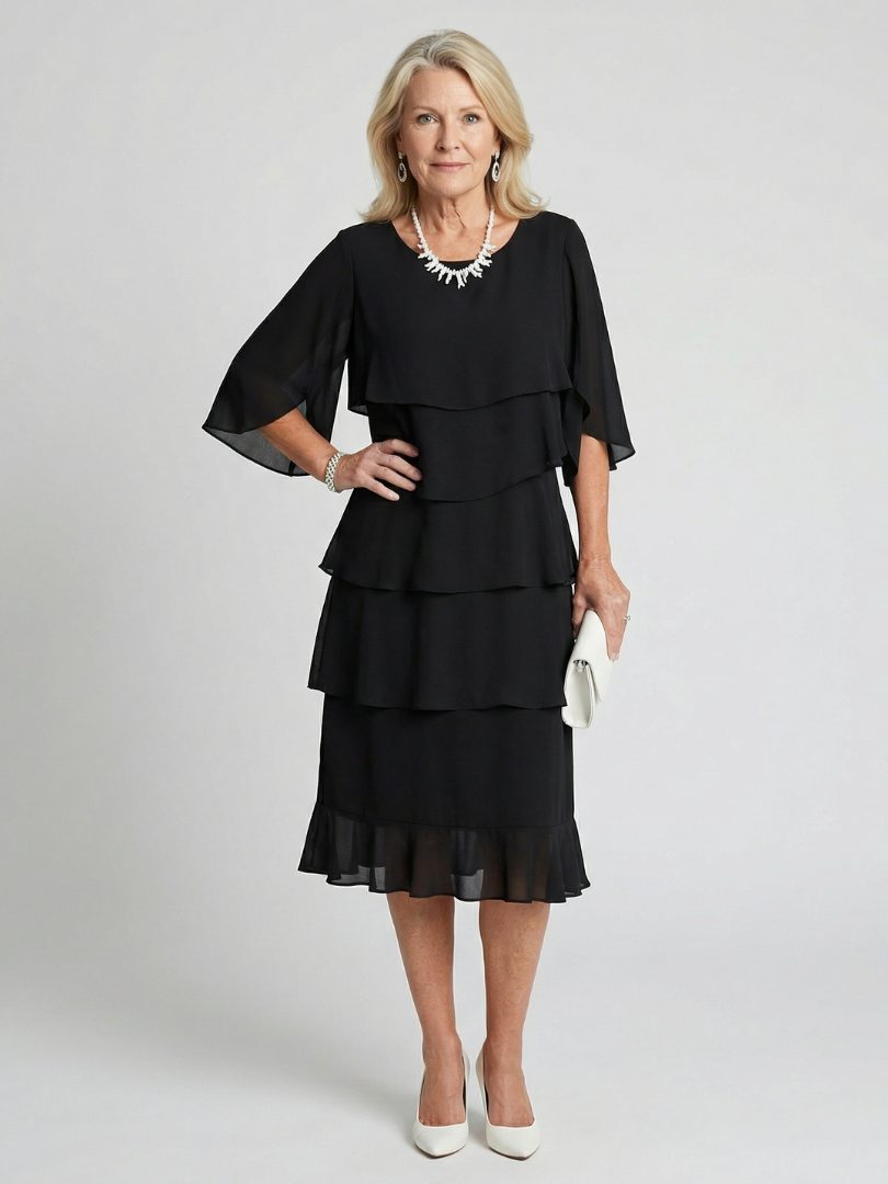 Odavia | Layered Tier Midi Dress