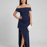 Kalrin | Off Shoulder High Side Slit Maxi Dress