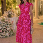 Norrina | Sleeveless V Neck Ruffle Trim Midi Dress