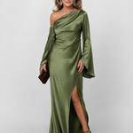 Corrina | One Shoulder Cape Sleeve Maxi Dress