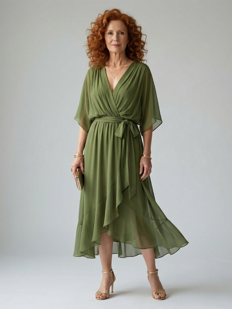 Selrina | Light Drape Midi Dress