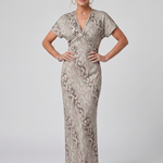 Claney | Short Sleeve Abstract Pattern Maxi Dress