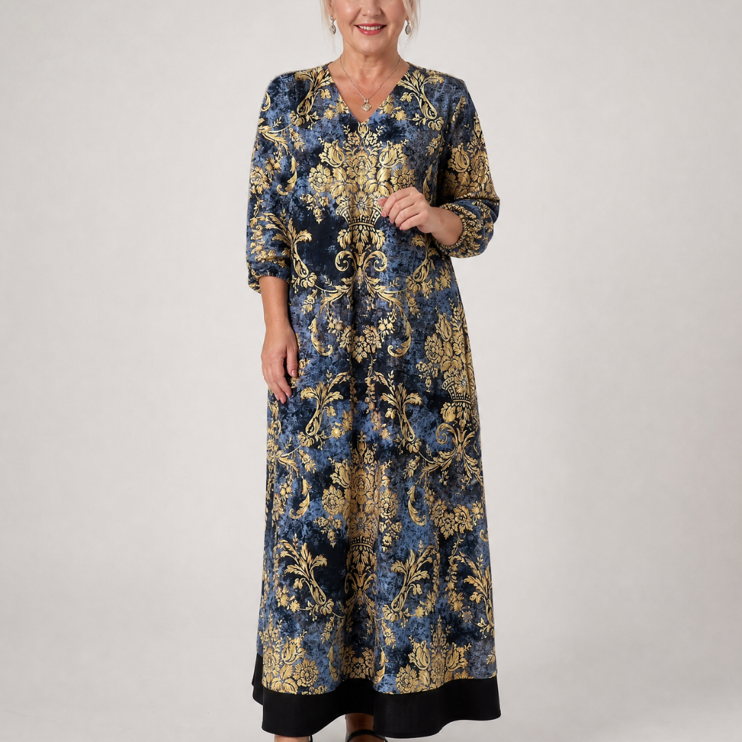 Tesrina | Ornate Floral Print Relaxed Midi Dress