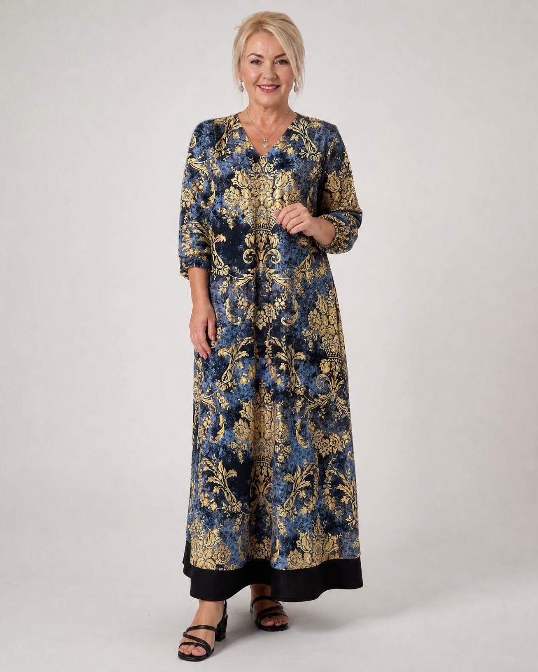 Tesrina | Ornate Floral Print Relaxed Midi Dress