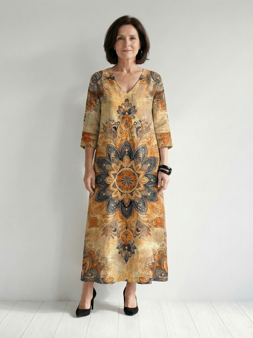 Theandra | Gentle Floral Midi Dress