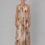Callawynne | Halter Neck Lace Waist Maxi Dress