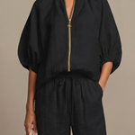 Halrin | Zip Front Blouson Top Wide Leg Set